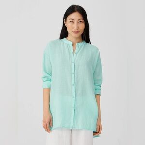 Eileen Fisher Garment-dyed Organic Handkerchief Linen Shirt XL